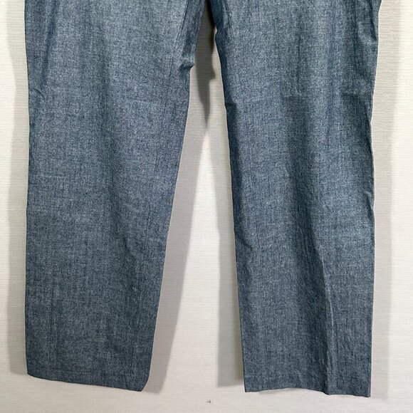 Banana Republic Pants Mens 34 Tailored Slim Fit Blue Cotton Flat Front Pockets - Picture 3 of 9